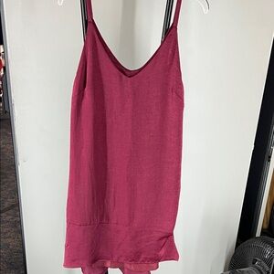 Alyce Paris Burgundy Midi Slip Dress with Spaghetti Straps
